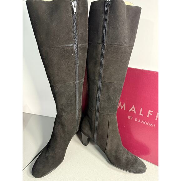 Amalfi by Rangoni Italian Cashmere Manta Black High Boots NWOT inBox Size 7 1/2N - Picture 1 of 6